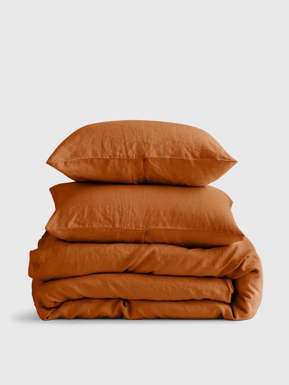 Quince European Linen Duvet Cover Set, King/Cal King, Terracotta